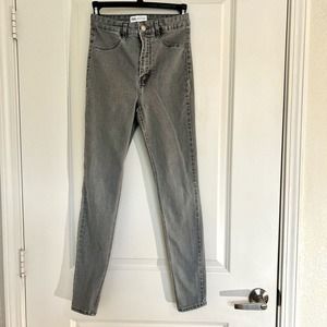 Zara Straight Ankle Skinny Jeans Women's Sz 4 High Rise Grey Wash Denim Pants